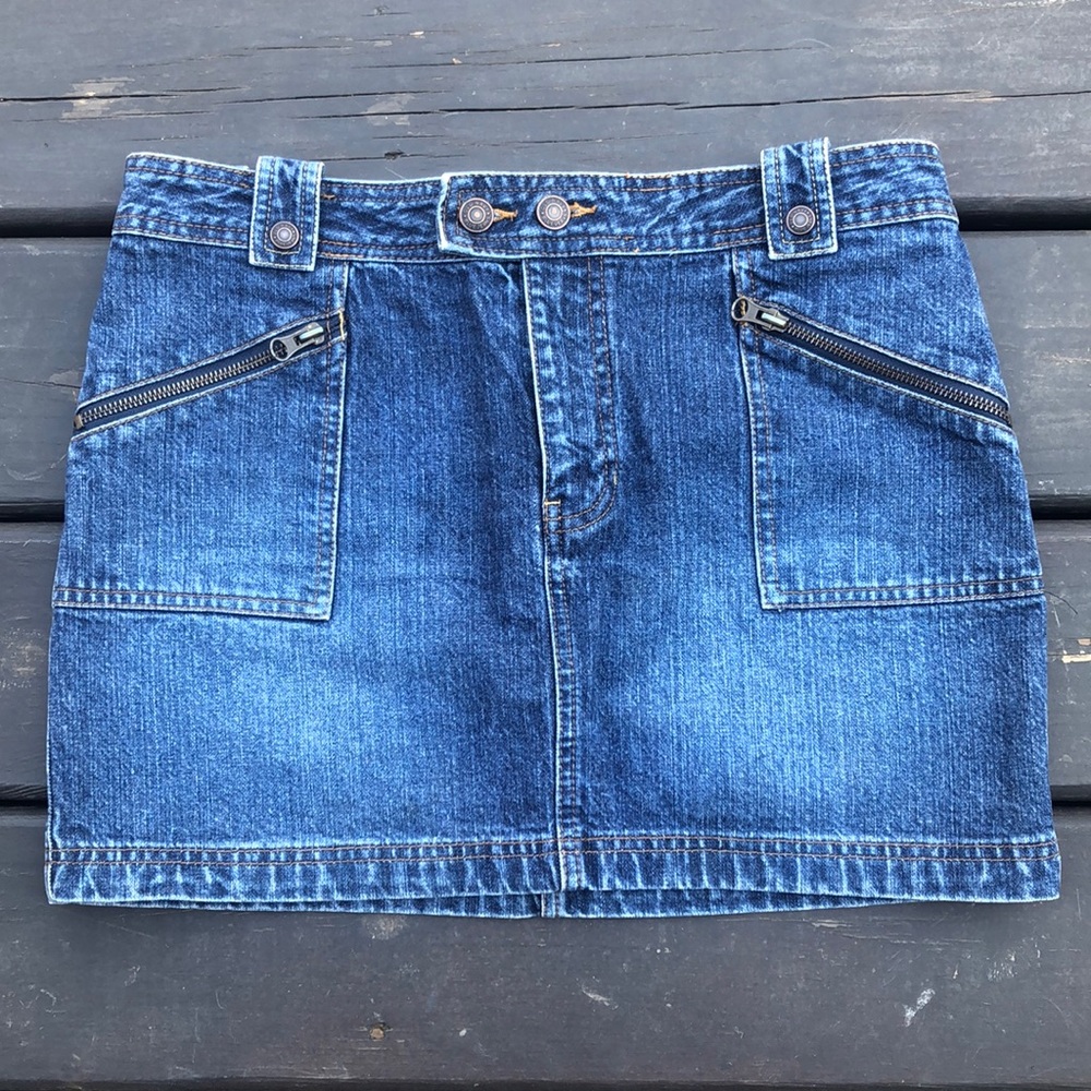 Old Navy Blue Jean Denim Mini Skirt size 8